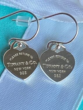 Return to Tiffany & Co Mini Heart tag French Hook Earrings 925